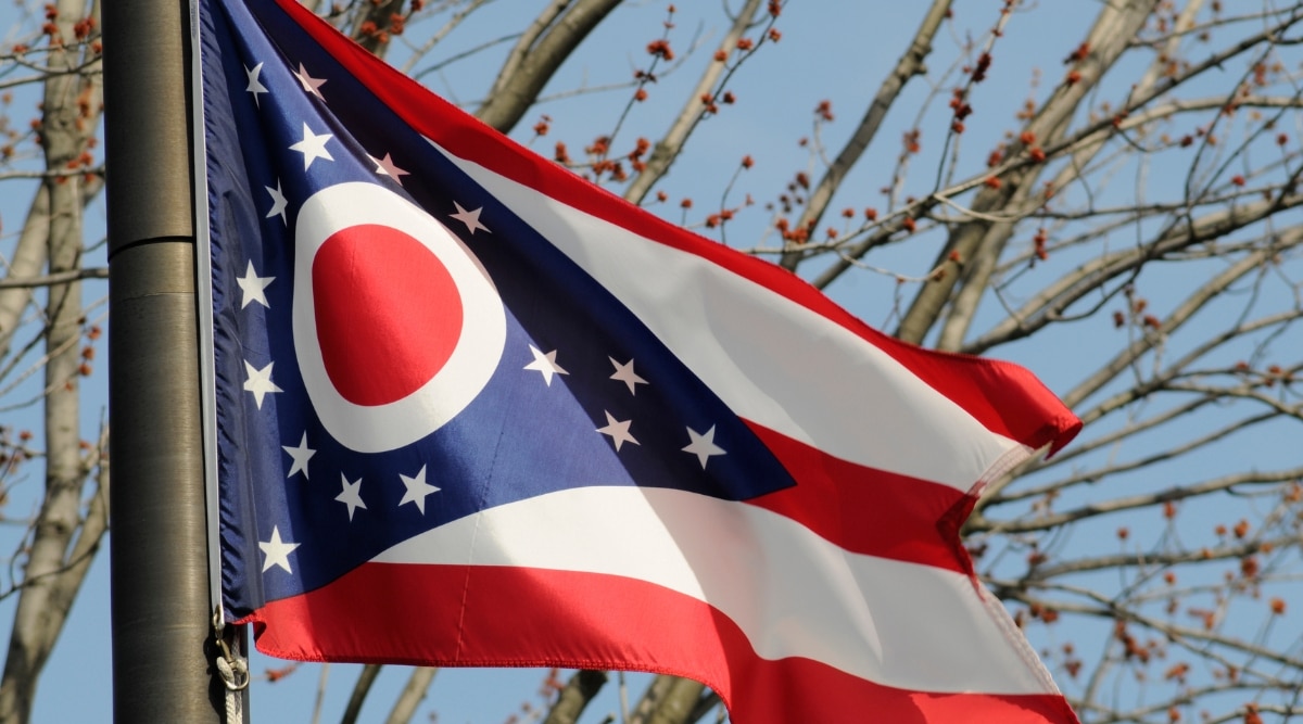 Ohio Flag Flying in Background