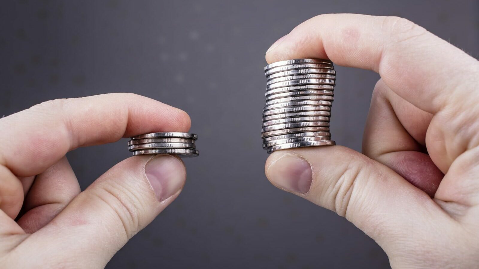 two stacks coins