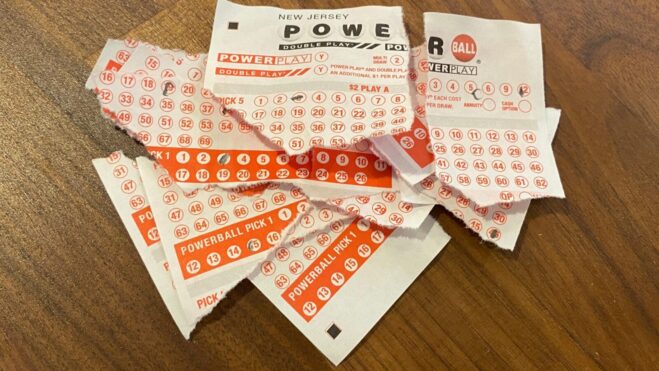 lottery tickets torn