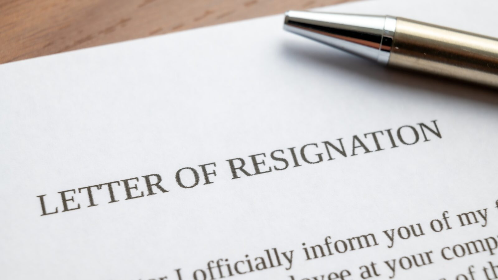 letter of resignation