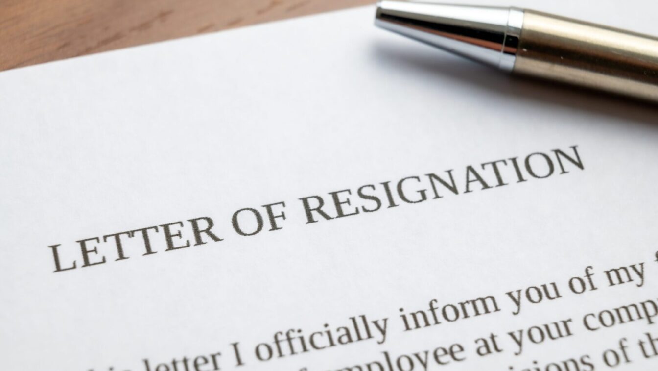 letter of resignation